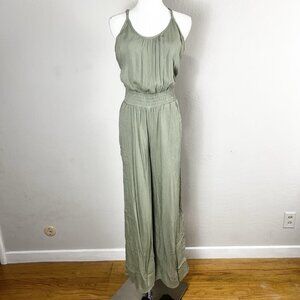 prAna Fernie Wide Leg Jumpsuit Swim Cover Up Green Modal Gauze Size Small NWT‎